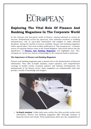 Grow With Publishing Corporate Finance News