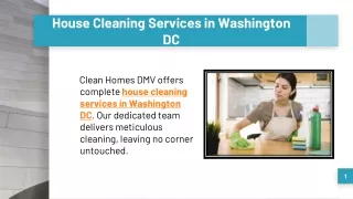 House Cleaning Services in Washington DC