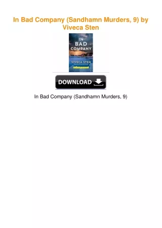 In Bad Company (Sandhamn Murders, 9) by Viveca Sten