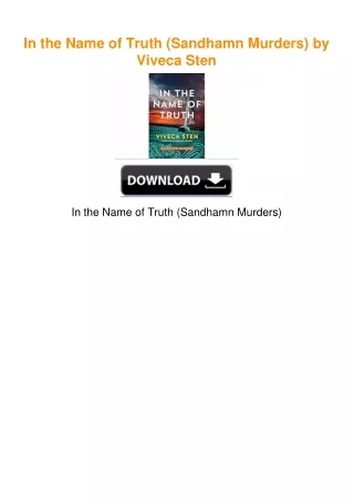 In the Name of Truth (Sandhamn Murders) by Viveca Sten