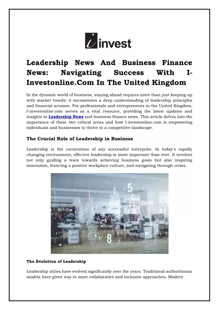 leadership news and business finance news