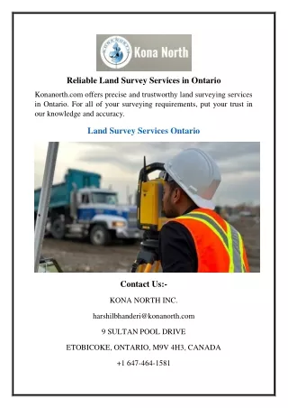 Reliable Land Survey Services in Ontario