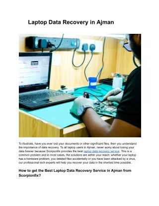 laptop data recovery in ajman