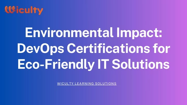 environmental impact devops certifications