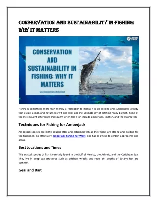 Conservation and Sustainability in Fishing Why It Matters