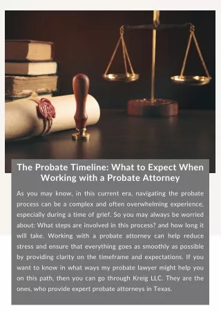 The Probate Timeline: What to Expect When Working with a Probate Attorney