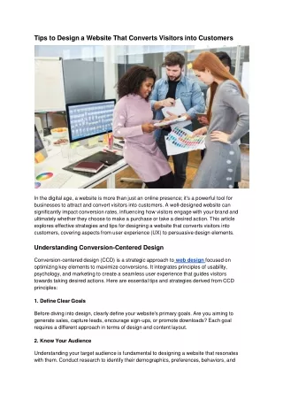 tips to design a website that converts visitors