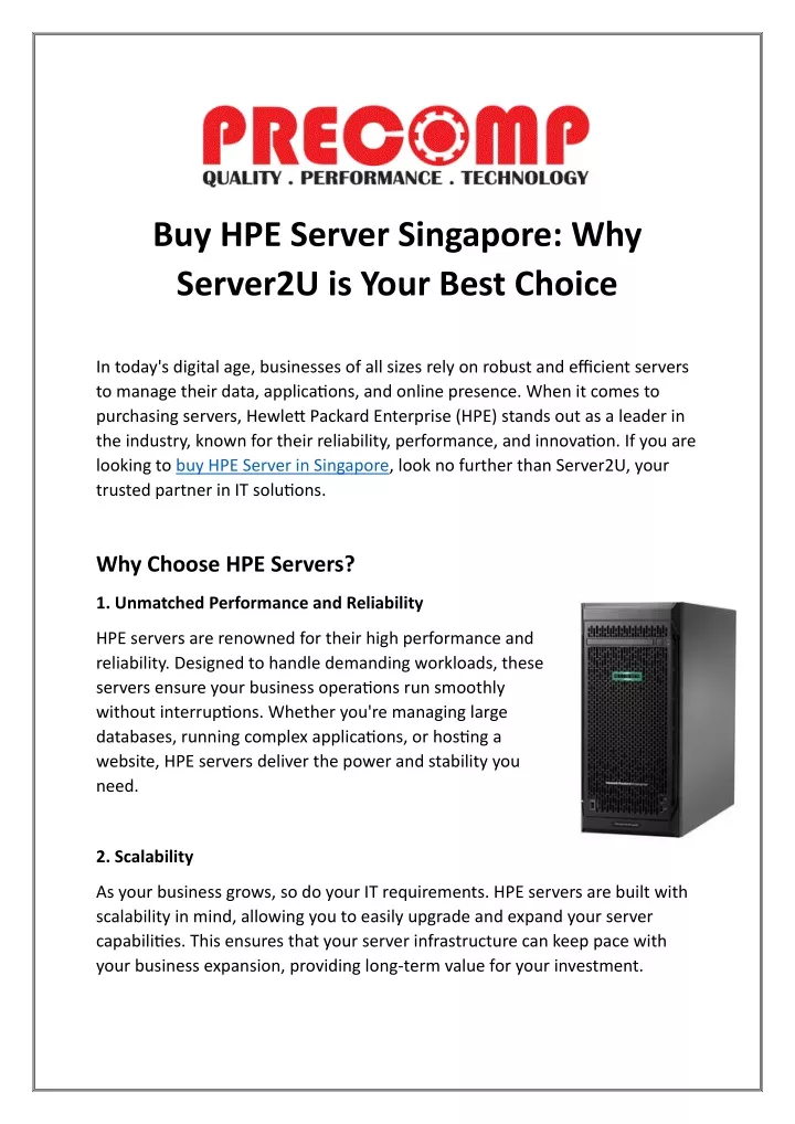 buy hpe server singapore why server2u is your