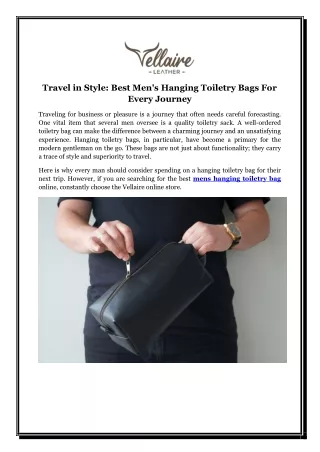 Travel in Style: Best Men's Hanging Toiletry Bags For Every Journey