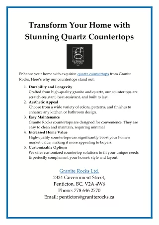 Transform Your Home with Stunning Countertops