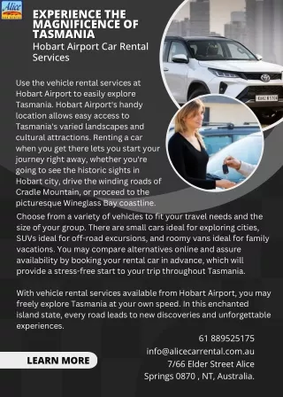 Explore the Magnificence of Tasmania Hobart Airport Car Rental Choices