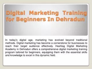 Digital Marketing Training for Beginners In Dehradun