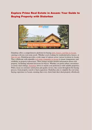 Real Estate Companies in Assam