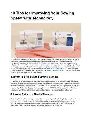 10 Tips for Improving Your Sewing Speed with Technology