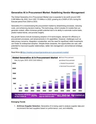 generative ai in procurement market redefining