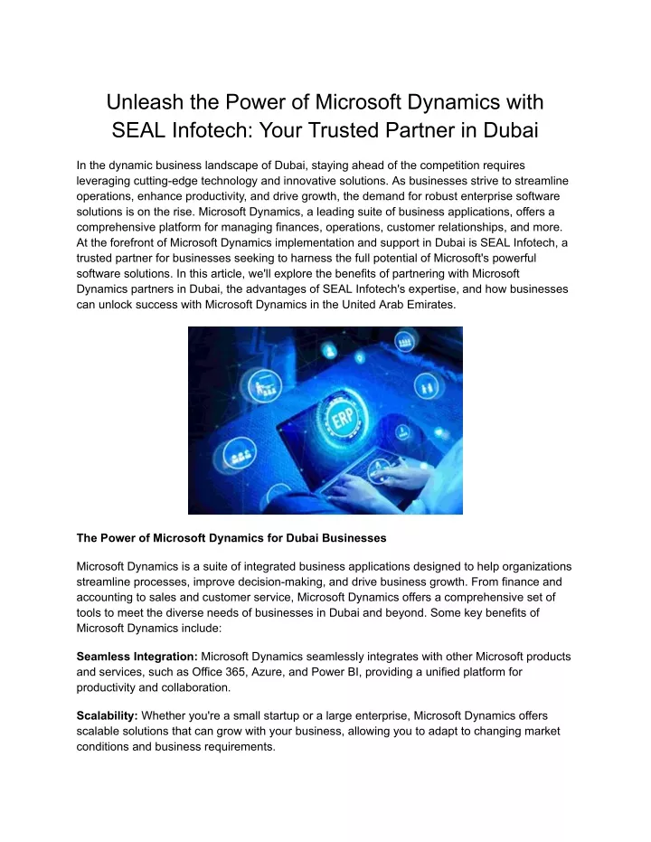 unleash the power of microsoft dynamics with seal