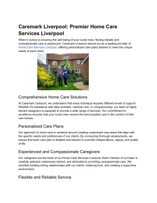 Caremark Liverpool_ Premier Home Care Services Liverpool