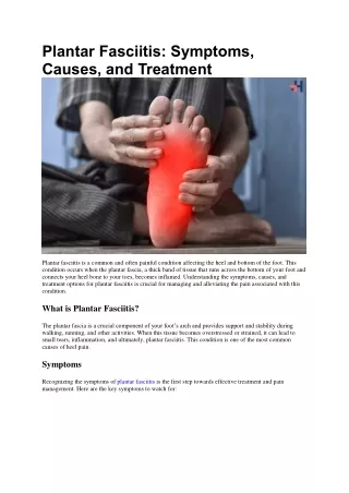 plantar fasciitis symptoms causes and treatment