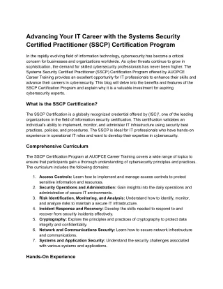 advancing your it career with the systems