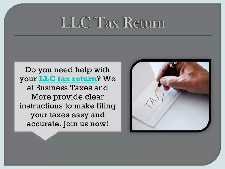 PPT - LLC Tax Return PowerPoint Presentation, free download - ID:13397918