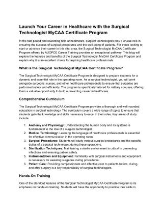 launch your career in healthcare with