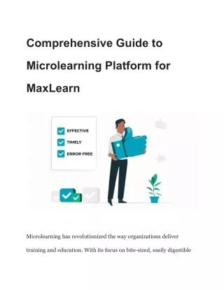 Comprehensive Guide to Microlearning Platform for MaxLearn