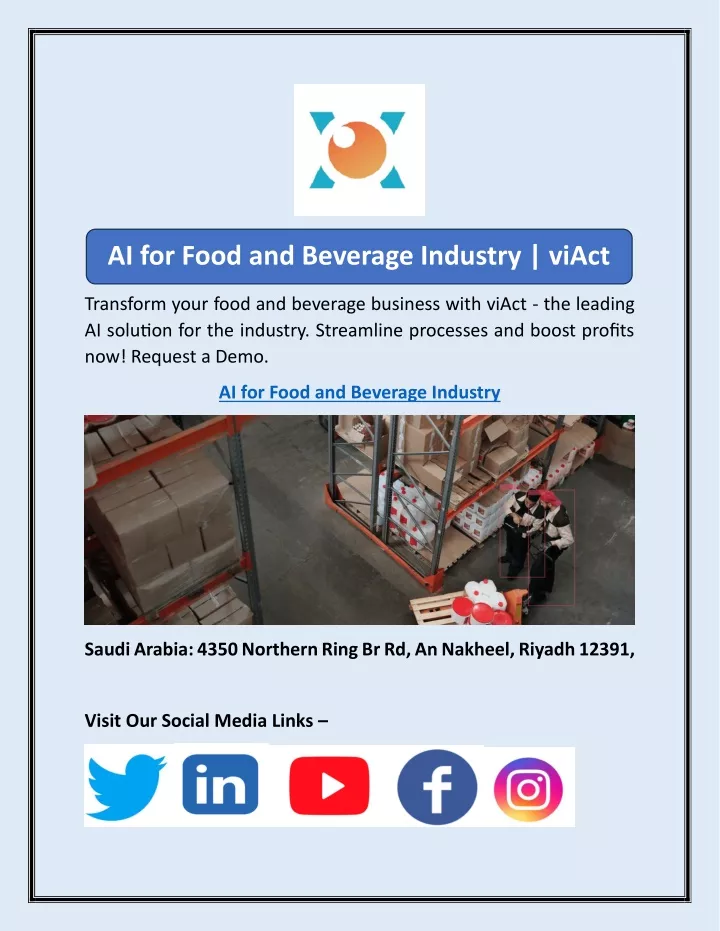 ai for food and beverage industry viact