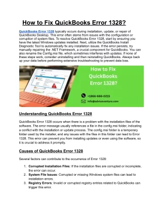 How to Fix QuickBooks Error 1328_