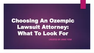 Choosing An Ozempic Lawsuit Attorney