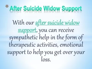 After Suicide Widow Support