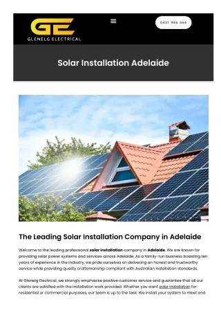 Solar Installation Adelaide