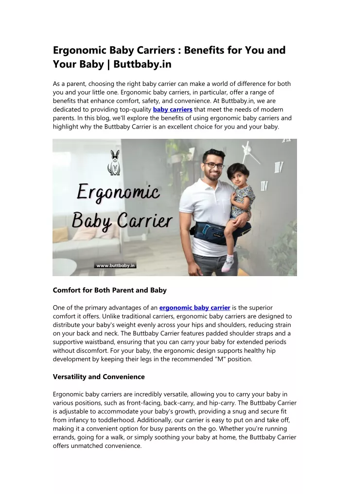 ergonomic baby carriers benefits for you and your