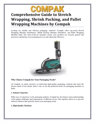 Trusted Distributors for Stretch and Shrink Packing Machines