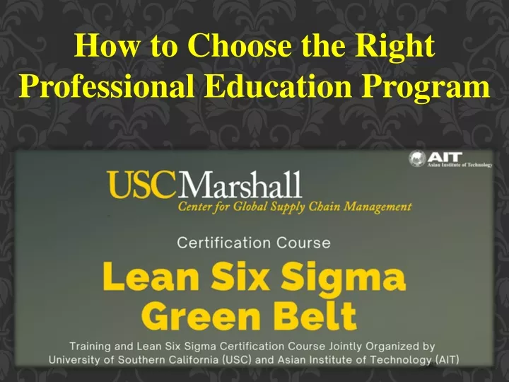 how to choose the right professional education