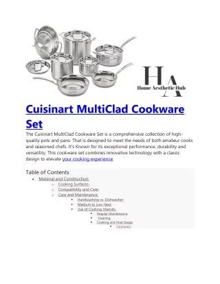 cuisinart multiclad cookware set the cuisinart