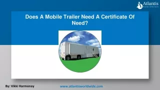 Does A Mobile Trailer Need A Certificate Of Need