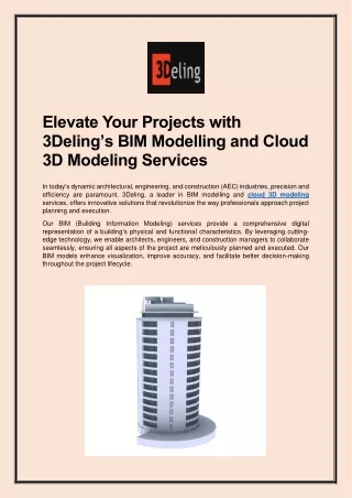 elevate your projects with 3deling