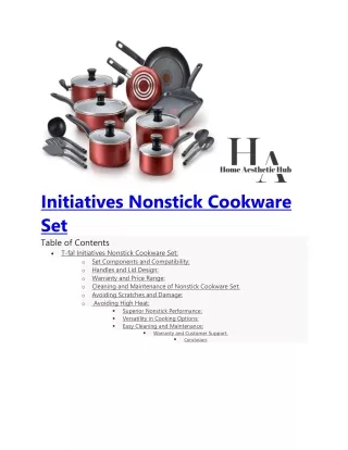 initiatives nonstick cookware set table