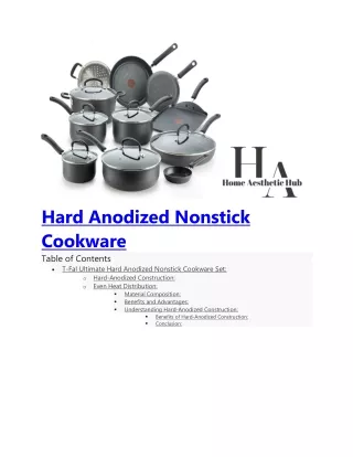 hard anodized nonstick cookware table of contents