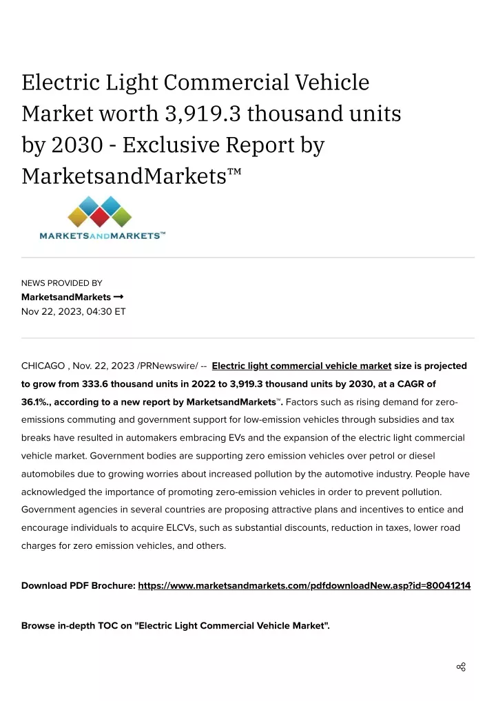 electric light commercial vehicle market worth