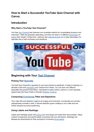 How to Start a Successful YouTube Quiz Channel with Canva_