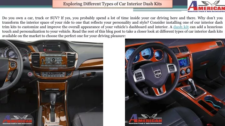 exploring different types of car interior dash