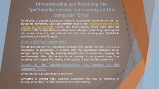 understanding and resolving the qbcfmonitorservice not running on this computer error