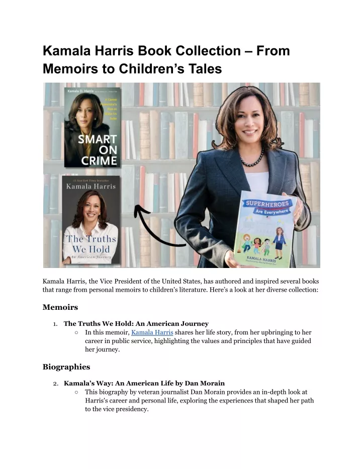 kamala harris book collection from memoirs