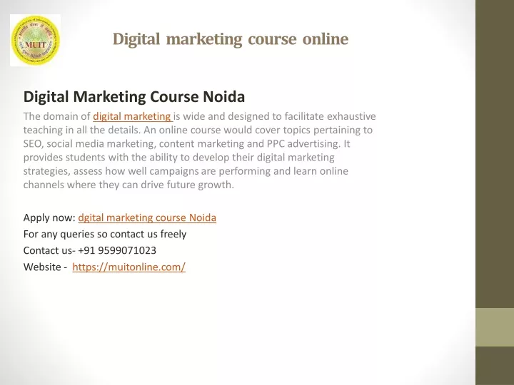 digital marketing course online