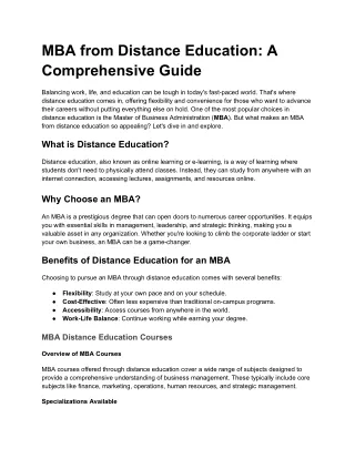 MBA from Distance Education_ A Comprehensive Guide