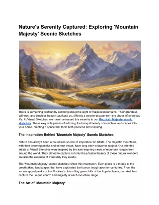 Nature's Serenity Captured_ Exploring 'Mountain Majesty' Scenic Sketches