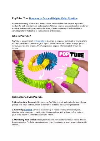 poptube your doorway to fun and helpful video