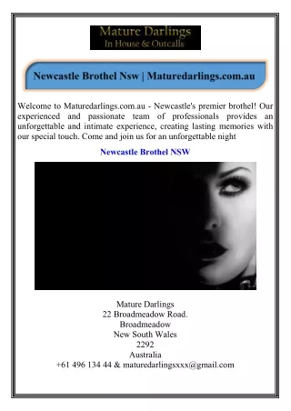 Newcastle Brothel Nsw Maturedarlings.com.au