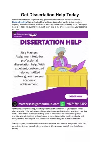 Get Dissertation Help Today